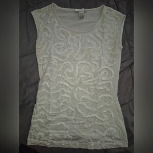 Kenar Cream Textured Tank Top